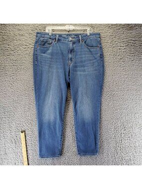 Old Navy Jeans Womens Size 16 Blue High-Rise O.G. Straight Built-In Warm Denim
